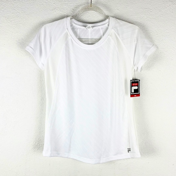 FILA | 🤍White TRU-DRY Stretch Wicking Fabric Sports Workout Top ✨NEW!✨ - Picture 1 of 6